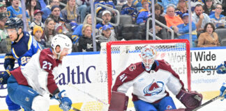 Kulak OT Winner Caps Avalanche Comeback, Sends Colorado to WCF Colorado Avalanche defenseman Brett Kulak knocks the puck away from goal vs Blues April 7 2026