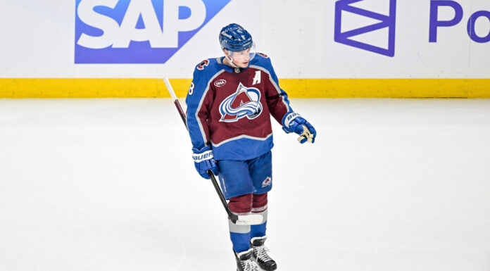 Makar Signing: Avalanche Lock Up NHL’s First $20M Player Cale Makar 8 Colorado Avalanche celebrates second goal third period Game 1 Second Round 2026 Stanley Cup Playoffs Ball Arena