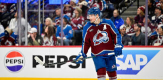 NHL Top 20 Defensemen List: Makar Tipped to Hold No. 1 Colorado Avalanche defenseman Cale Makar 8 skates during a break in play third period Game 5 Stanley Cup Playoffs Second Round Wild vs Avalanche Ball Arena Denver May 13 2026