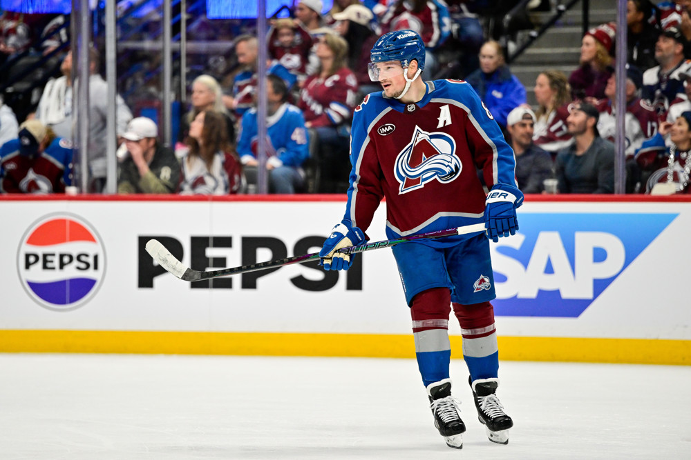 Cale Makar of the Colorado Avalanche skates during the third period of a playoff game against the Minnesota Wild