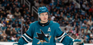 Western Conference Offseason Winners: Sharks Top the List Macklin Celebrini San Jose Sharks alternate captain A patch home jersey