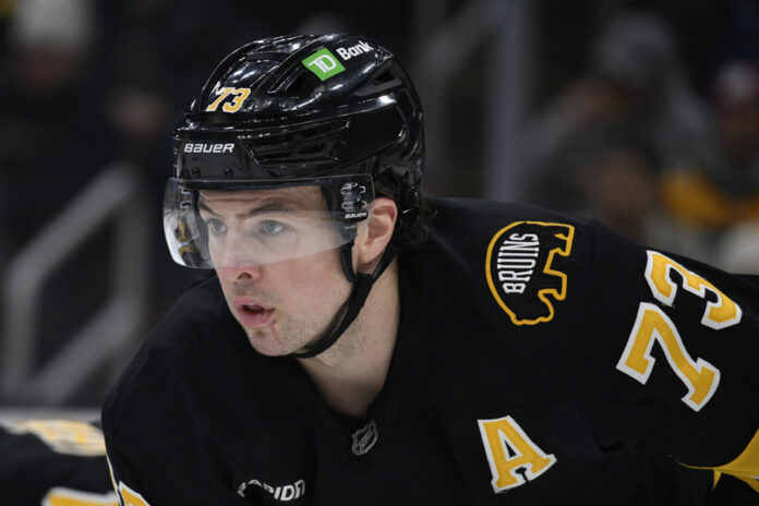 Charlie McAvoy Bruins close-up 2026 Charlie McAvoy Boston Bruins close-up during game between Pittsburgh Penguins and Boston Bruins