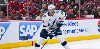 Lightning Let Perry, Bjorkstrand Reach Free Agency Tampa Bay Lightning right wing Corey Perry plays the puck during Game 3 of the 2026 Stanley Cup Playoffs first round at Bell Centre