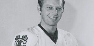 Blackhawks Legend Dennis Hull Passes Away at 81 Dennis Hull Chicago Blackhawks left winger 1977 portrait