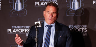 NHL Backs Vegas Blocking Cassidy: ‘Completely Reasonable’ Vegas Golden Knights head coach Bruce Cassidy talks at a press conference during the 2025 Stanley Cup Playoffs at Xcel Energy Center
