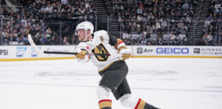 Eichel on Vegas Hate: ‘Ain’t on People’s No-Trade List’ Vegas Golden Knights center Jack Eichel shoots the puck in 2026 Stanley Cup Playoffs