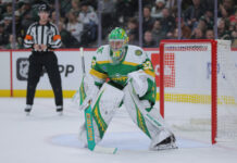 Gustavsson Injury Update: Wild Goalie a Month Away Minnesota Wild goaltender guards the net at Xcel Energy Center