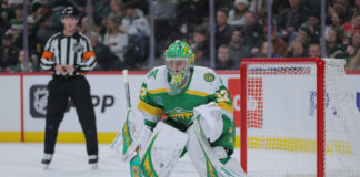 Wild Sign 6-Foot-8 Goalie Prospect Filip Ruzicka Minnesota Wild goaltender guards the net at Xcel Energy Center