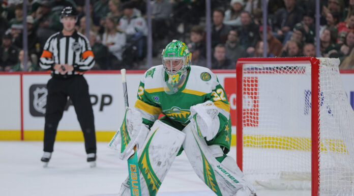 Gustavsson Injury Update: Wild Goalie a Month Away Minnesota Wild goaltender guards the net at Xcel Energy Center