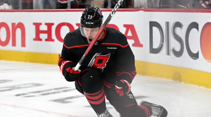 Taylor Hall Injury: Hurricanes Winger Exits vs. Capitals Taylor Hall Hurricanes forward celebrates goal Carolina