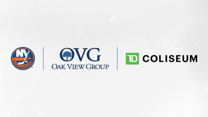 Hamilton Hammers Islanders OVG TD Coliseum partnership New York Islanders Oak View Group and TD Coliseum logos for new AHL affiliate Hamilton Hammers