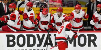 Jackson Blake Wants a Cup His Dad Never Got Close To Carolina Hurricanes right wing Jackson Blake celebrates his goal during Game 4 of the 2026 Stanley Cup Playoffs Second Round vs the Philadelphia Flyers at Xfinity Mobile Arena