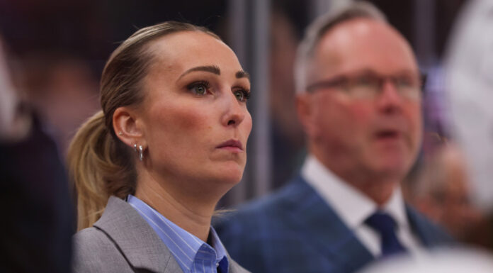 Jessica Campbell Hire: Devils Land NHL’s First Woman Bench Coach Seattle Kraken assistant coach Jessica Campbell looks on during a game against the Chicago Blackhawks