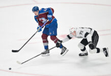 Josh Manson Injury: Avalanche D Will ‘Miss Some Time’ Colorado Avalanche defenseman Josh Manson skates with the puck defended by Los Angeles Kings center Samuel Helenius during the Stanley Cup Playoffs