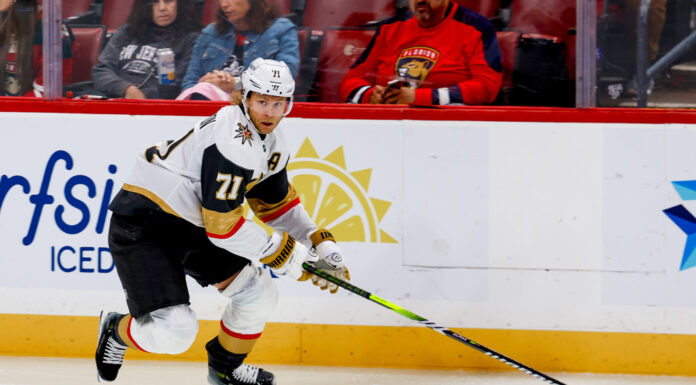 William Karlsson Extension: Golden Knights Keep an Original William Karlsson Vegas Golden Knights center skates with the puck