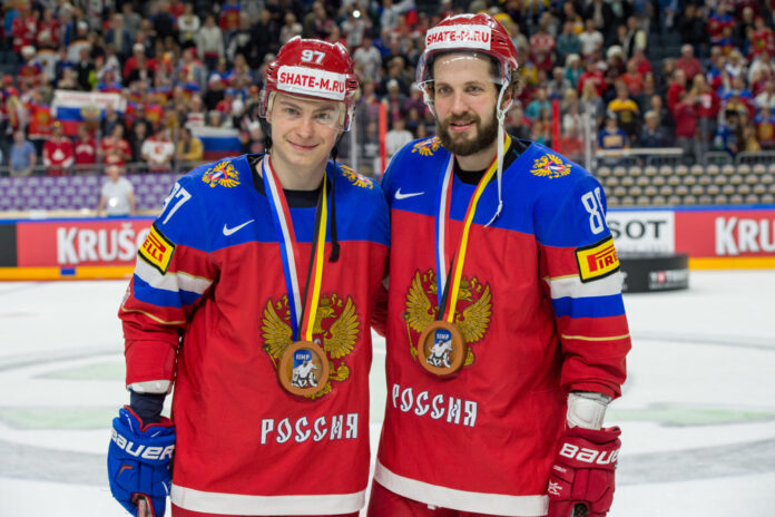 Nikita Gusev and Nikita Kucherov Russia 2017 IIHF World Championship bronze Nikita Gusev and Nikita Kucherov of Russia with bronze medals at the 2017 IIHF World Championship in Cologne, Germany