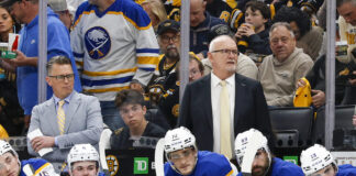 Ruff’s ‘JFG’ Message Sparked Sabres’ Game 6 Rout of Habs Lindy Ruff Buffalo Sabres head coach behind the bench 2026 Stanley Cup Playoffs