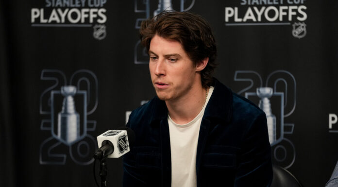 Mitch Marner Out: Golden Knights Star Awaits Birth of Child Mitch Marner Vegas Golden Knights addresses the media at a podium during the 2026 NHL Stanley Cup Playoffs
