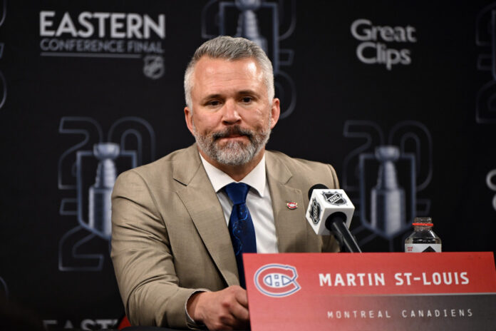 Martin St-Louis Montreal Canadiens head coach speaks to media after ECF Game 2 vs Hurricanes Montreal Canadiens head coach Martin St-Louis speaks to media after Eastern Conference Final Game 2 against Carolina Hurricanes 2026 Stanley Cup Playoffs