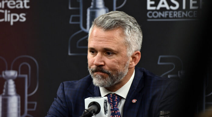Canadiens Extend Martin St. Louis Through 2029-30 Montreal Canadiens head coach Martin St-Louis speaks to media after Game 5 Eastern Conference Final loss to Hurricanes at Lenovo Center May 29 2026