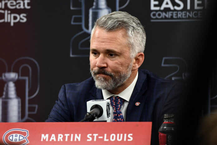 Martin St-Louis Canadiens postgame Game 5 Eastern Conference Final 2026 Montreal Canadiens head coach Martin St-Louis speaks to media after Game 5 Eastern Conference Final loss to Hurricanes at Lenovo Center May 29 2026