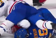 Mike Matheson Fined $5,000 for Roughing Ridly Greig Mike Matheson lying on top of Zach Benson to shield him from skates during Habs-Sabres Game 2 scrum