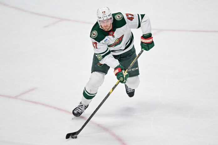 Michael McCarron Minnesota Wild skates Game 2 vs Avalanche May 2026 Minnesota Wild center Michael McCarron skates in the third period of Game 2 vs. Colorado Avalanche, Stanley Cup Playoffs Second Round, Ball Arena, May 5, 2026