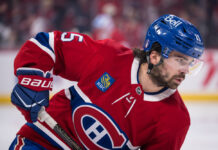 Newhook Extension: Canadiens Sign Him Through 2031 Montreal Canadiens center Alex Newhook (15) skates during warm-up at Bell Centre for Game 3 of the 2026 NHL Stanley Cup Playoffs second round between the Buffalo Sabres and Montreal Canadiens on May 10, 2026