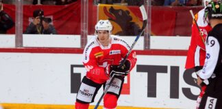 Switzerland Tops Defending Champ USA 3-1 in Worlds Opener Pius Suter in Switzerland national team jersey at the Euro Hockey Challenge