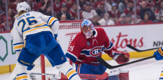Dahlin First D-Man Ever With 5 Points in Elimination Game Buffalo Sabres defenseman Rasmus Dahlin scores a goal during the first period of Game 6 of the 2026 Stanley Cup Playoffs second round against the Montreal Canadiens at Bell Centre