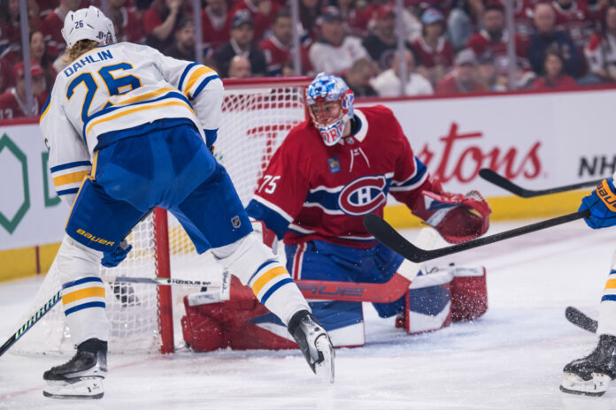 Rasmus Dahlin scores Game 6 goal vs Canadiens Buffalo Sabres defenseman Rasmus Dahlin scores a goal during the first period of Game 6 of the 2026 Stanley Cup Playoffs second round against the Montreal Canadiens at Bell Centre