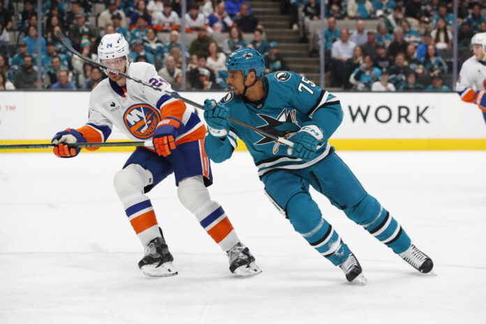 NHL: MAR 07 Islanders at Sharks Ryan Reaves San Jose Sharks veteran enforcer broadcasting NHL