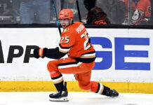 Ryan Poehling Injury: Ducks Forward Out 6-8 Weeks, MCL Sprain Anaheim Ducks center Ryan Poehling reacts after scoring goal Game 6 Stanley Cup Playoffs First Round Edmonton Oilers Honda Center April 30 2026