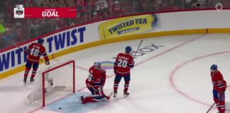 Cuthbert Apologizes After Calling Wrong Svechnikov in OT Andrei Svechnikov overtime winner Carolina Hurricanes Game 3 Eastern Conference Final vs Montreal Canadiens broadcast frame Sportsnet