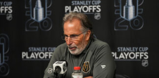 Tortorella Won’t Return as Golden Knights Coach John Tortorella Vegas Golden Knights head coach addresses media podium Utah Mammoth playoffs 2026