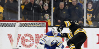 Arvidsson: Samuelsson Hit Broke Rib, Punctured Lung Viktor Arvidsson Boston Bruins penalty shot Game 3 Stanley Cup Playoffs First Round Buffalo Sabres TD Garden