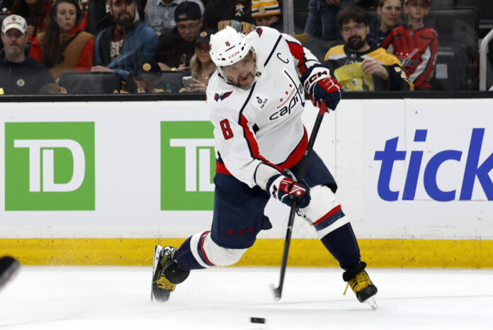 NHL: MAR 07 Capitals at Bruins Alex Ovechkin Washington Capitals shooting the puck 2026 NHL offseason most improved teams