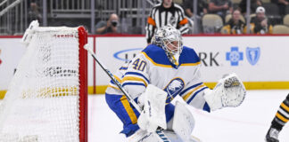 Georgiev Terminates KHL Deal, Wants NHL Return Buffalo Sabres goaltender Alexandar Georgiev tends net at PPG Paints Arena