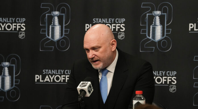 Utah Mammoth Outlook 2026-27: ‘It’s Not About Surviving’ Utah Mammoth head coach Andre Tourigny addresses the media during the 2026 Stanley Cup Playoffs