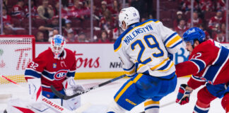 Sabres Re-Signing Beck Malenstyn to Six-Year Extension Buffalo Sabres left wing Beck Malenstyn shoots the puck against the Montreal Canadiens