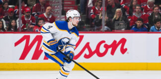 Byram Passed on Bigger $14M Offer to Sign With Blackhawks Bowen Byram Buffalo Sabres defenseman skating with the puck, now traded to Chicago Blackhawks on six-year extension