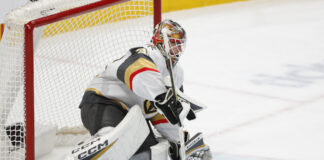 Golden Knights Sign Carl Lindbom to Three-Year Extension Vegas Golden Knights goalie Carl Lindbom makes a save against the San Jose Sharks