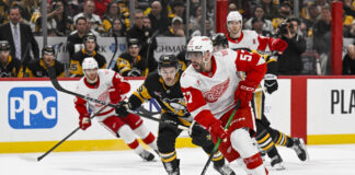Red Wings Could Lose David Perron in Free Agency Detroit Red Wings left wing David Perron skates with the puck
