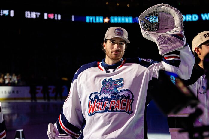 Dylan Garand Hartford Wolf Pack Dylan Garand New York Rangers goaltender Hartford Wolf Pack two-year contract extension