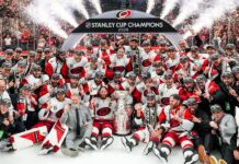 Hurricanes Championship Film Gets ESPN2 Premiere Date Carolina Hurricanes celebrate winning the 2026 Stanley Cup over the Vegas Golden Knights