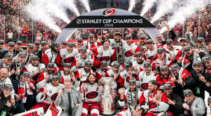 Hurricanes Championship Film Gets ESPN2 Premiere Date Carolina Hurricanes celebrate winning the 2026 Stanley Cup over the Vegas Golden Knights