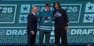 Sharks Select Ivar Stenberg No. 2 in 2026 Draft Ivar Stenberg poses in a San Jose Sharks jersey after being selected second overall in the 2026 NHL Draft