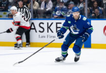 Jake DeBrusk Trade: 19 of 23 Goals Came on the Power Play Vancouver Canucks left wing Jake DeBrusk skates up the ice against the Ottawa Senators at Rogers Arena