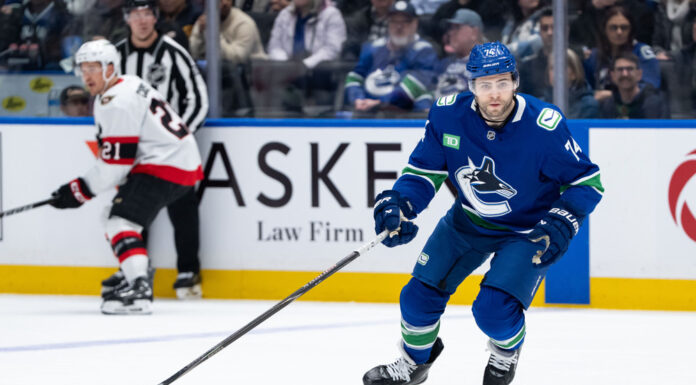 Jake DeBrusk Trade: 19 of 23 Goals Came on the Power Play Vancouver Canucks left wing Jake DeBrusk skates up the ice against the Ottawa Senators at Rogers Arena