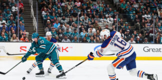 Oilers Re-Sign Jason Dickinson to Five-Year, $20M Deal Edmonton Oilers center Jason Dickinson shoots the puck during an NHL game against the San Jose Sharks